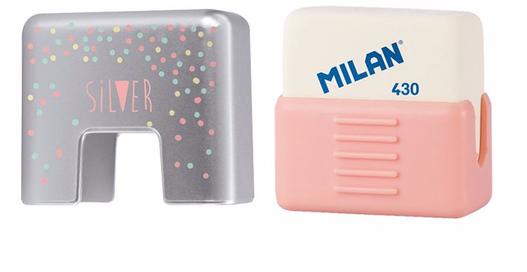 Spanish MILAN square eraser with silver case CMMS430SL detail image 4