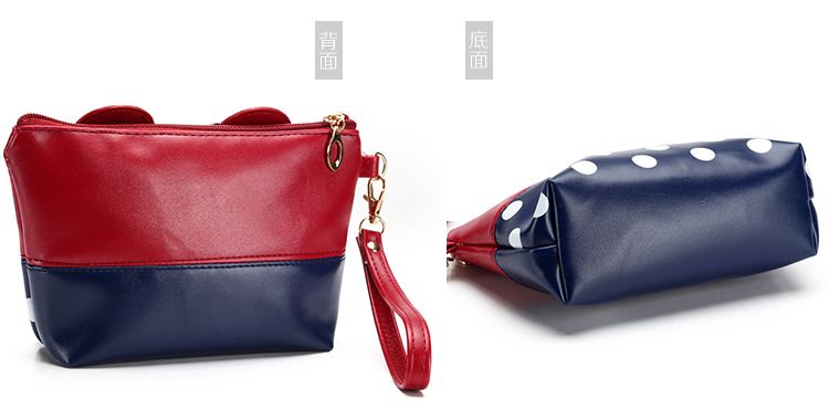 Classic European and American PU cosmetic bags, round dot bow hand-held bags, original manufacturer, cartoon handbags detail image 13