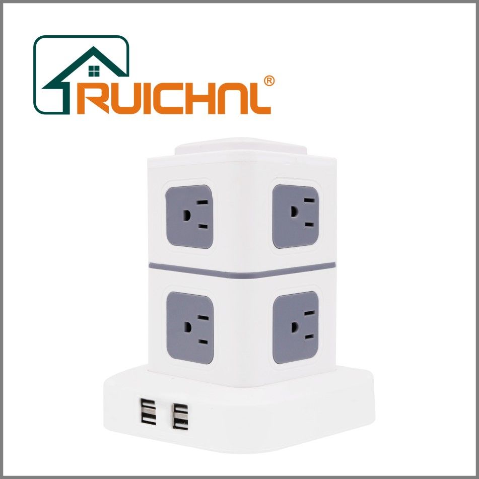 四层美标立式插座带手机充电 2USB插座详情图6