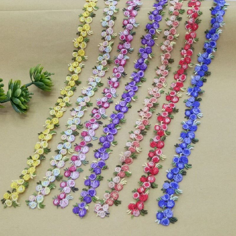 Spot fascinator color polyester silk embroidery lace water soluble handmade flower clothing accessories DIY accessories ribbon thumbnail