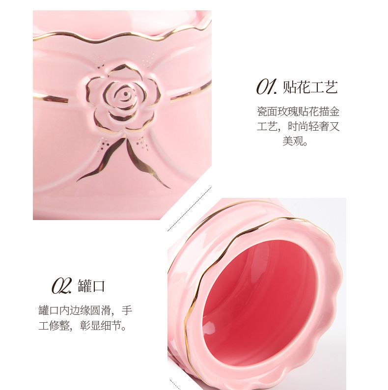 简欧陶瓷密封罐糖果茶叶罐五谷杂粮食物储存罐礼品日用百货两个装详情图5