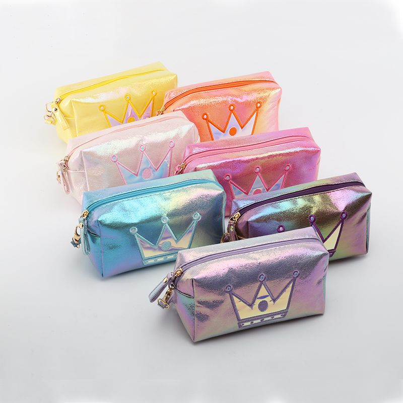 Phantom Color Crack Prince Bag, dazzling fabric makeup bag, hand-held storage bag detail image 1