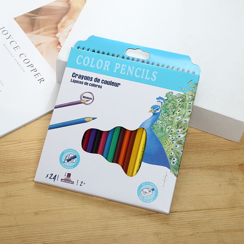 Draw cartoon 24 color box with colored pencils thumbnail