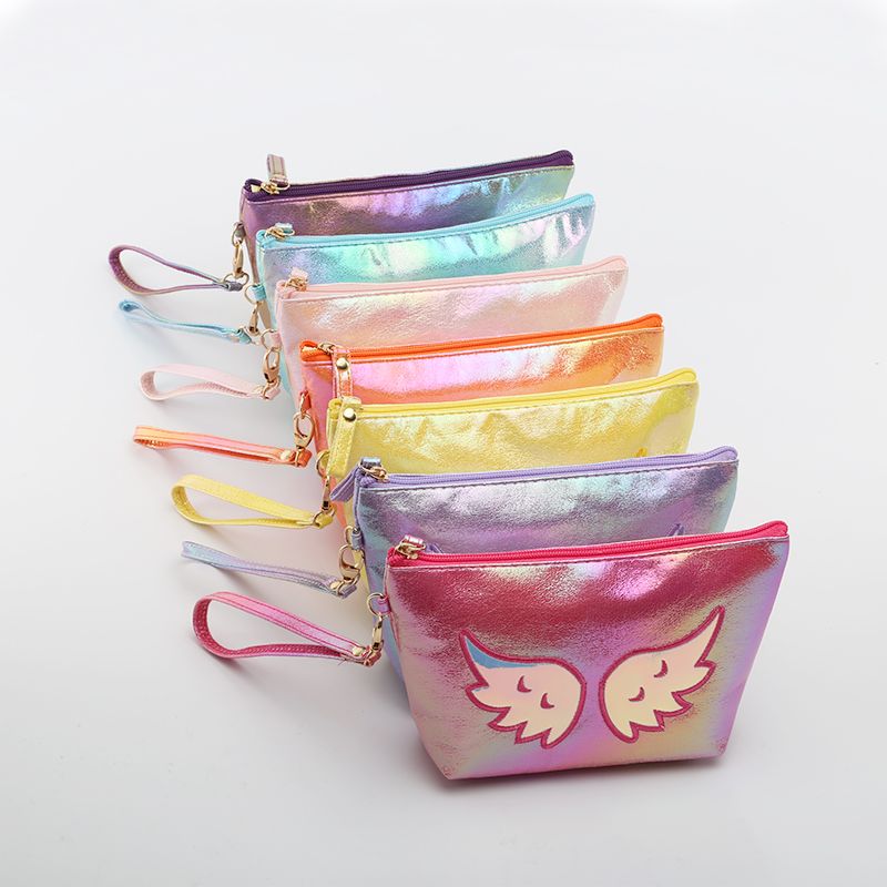 The 2020 best-selling cracked colorful sailboat bag with copyright and patent, the colorful fabric makeup bag, and the angel wing clutch bag detail image 1