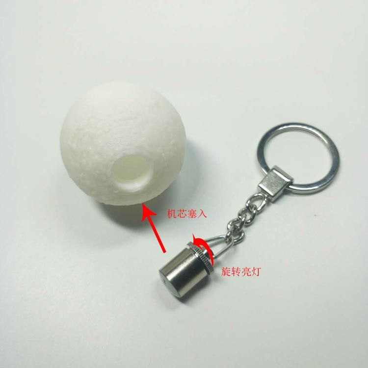 LED moon lamp pendant, 3D printed pet ball, can be single-color or seven-color with long-lasting bright flash details Picture