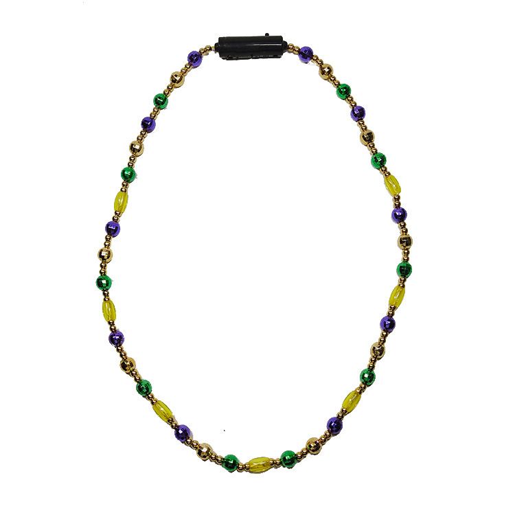 LED Christmas light necklace, seven-color flashing necklace, cheering event, round LED light bead chain Item Picture
