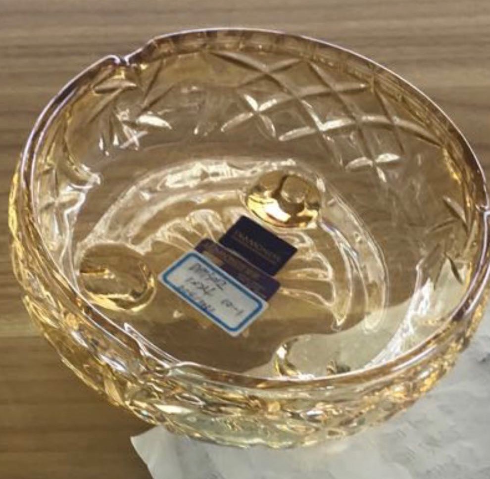 玻璃烟灰缸 琥珀色玻璃烟灰缸金色烟灰缸