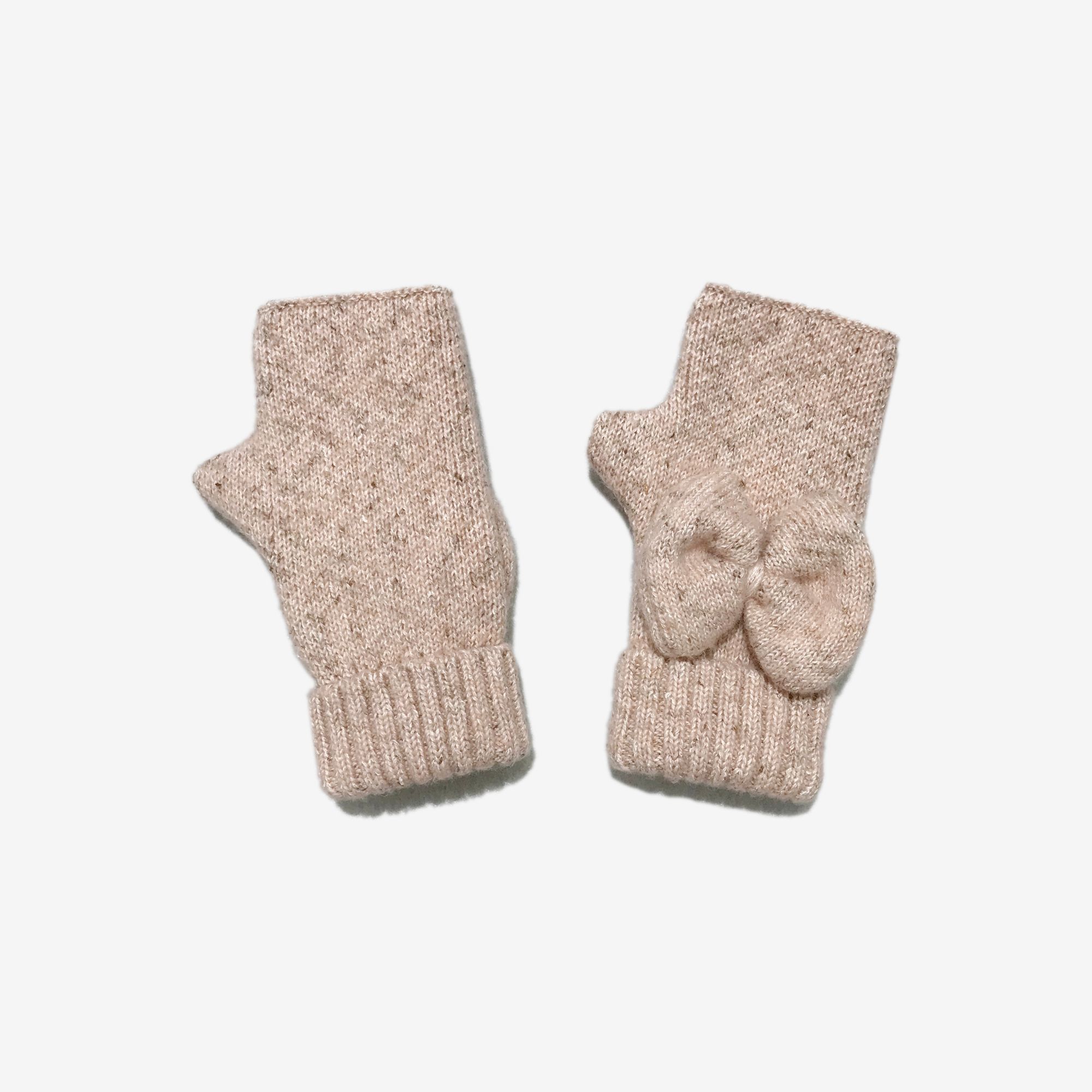 欧美热销新款半指手套纯色加厚柔软女士手套蝴蝶结针织毛线手套详情图1