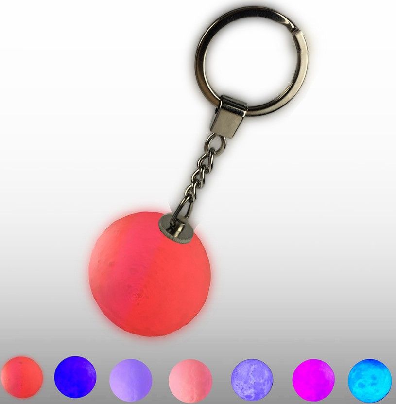LED moon lamp pendant, 3D printed pet ball, can be single-color or seven-color with long-lasting bright flash Item Picture