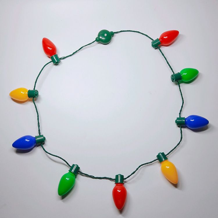 Christmas LED light necklace, large bulb, LED light necklace, colorful flash bulb, hanging chain