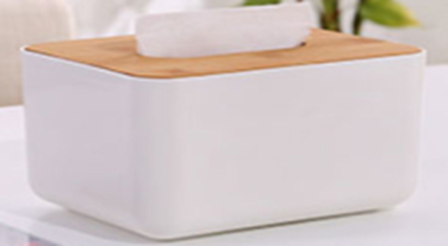 Yiwu Selection European Oblong paper towel box with bamboo cover /34391 full figure