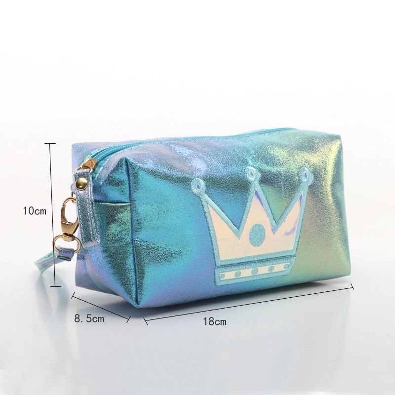 Phantom Color Crack Prince Bag, dazzling fabric makeup bag, hand-held storage bag detail image 3