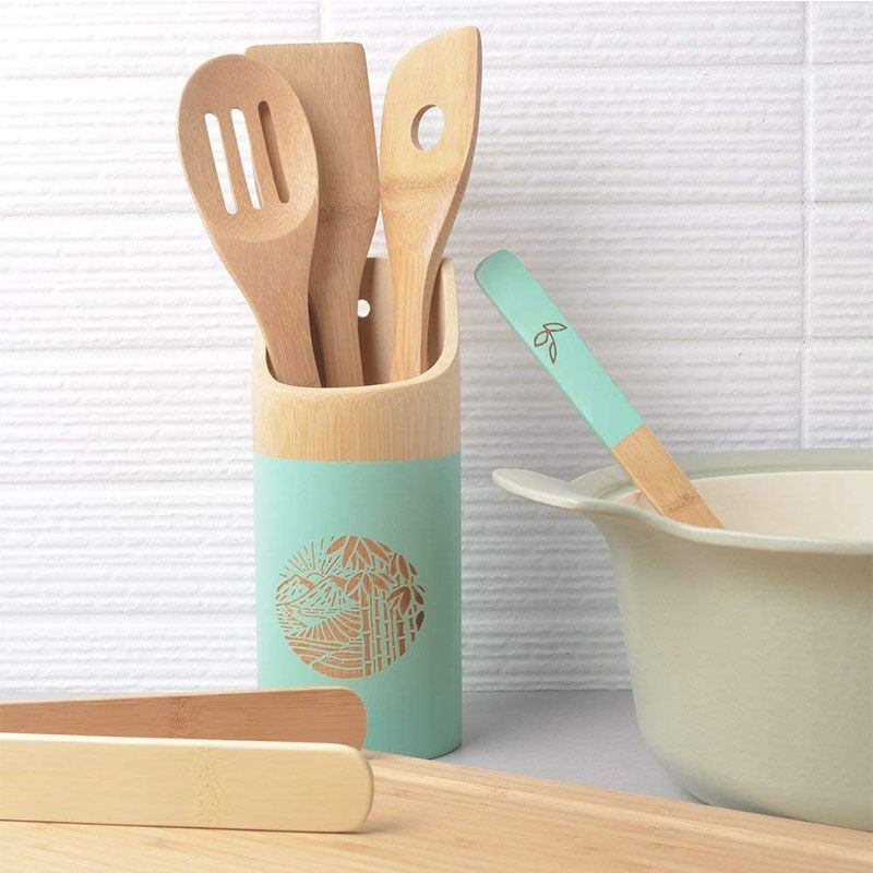 亚马逊厨具 厨房用具套装 厨房用具创意 上漆竹铲 utensil set详情图2