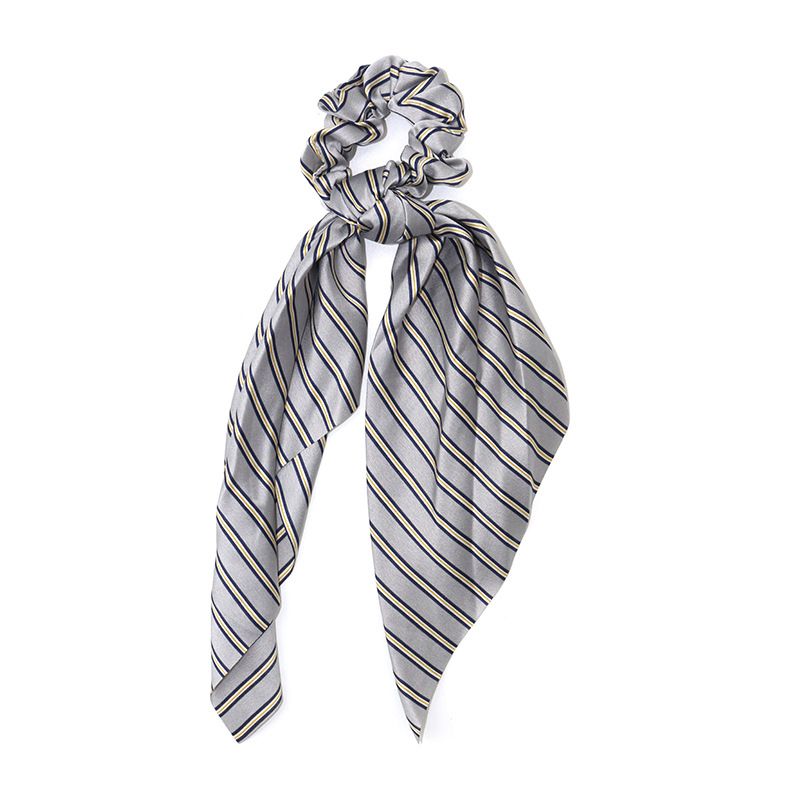 The printed silk scarf large intestine hair band is selling well. The ribbon diagonal striped fabric hair band factory offers direct sales, wholesale and customization details Picture