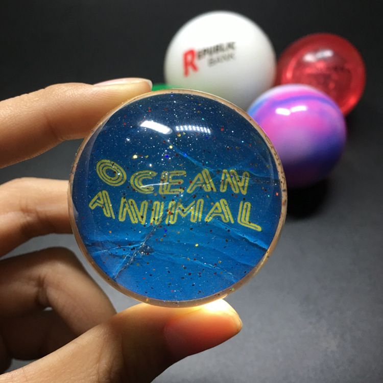Environmental protection material rubber bounce ball bounce two-color LED ball luminous bounce ball details Picture