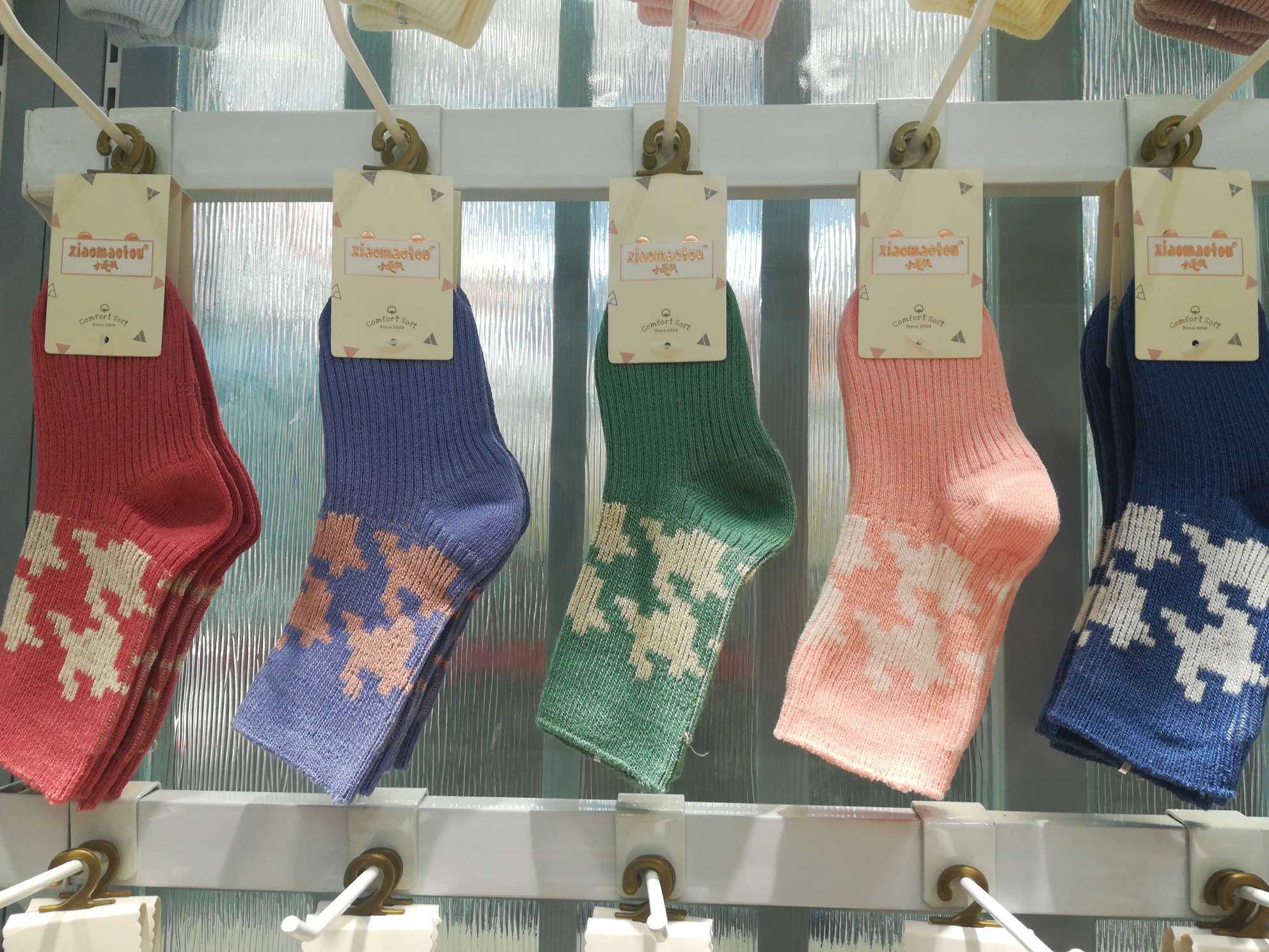 蓝色小象双针加厚加长童袜详情图1