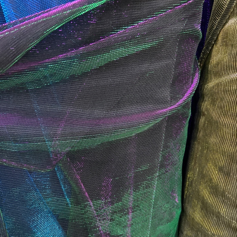 绿紫色幻灯丝针织布料服装装饰品工艺品头饰面料