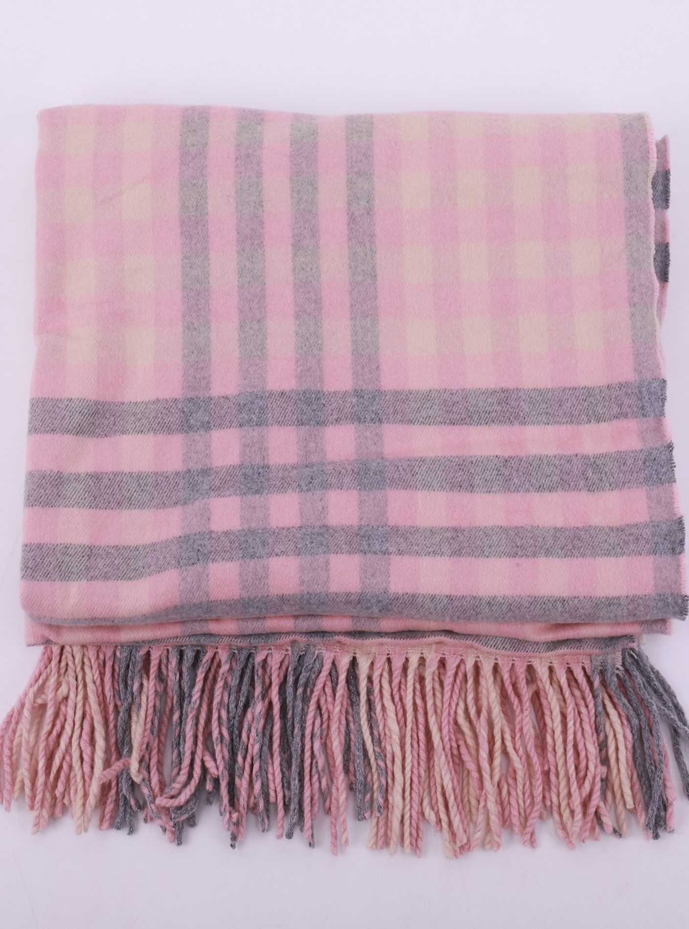 Yiwu good bazaar small checkered scarf pink /46975