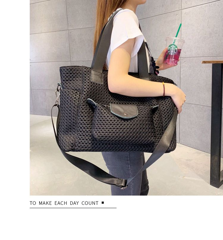 新款单肩包欧美时尚女包尼龙包百搭撞色斜挎包轻便包包购物袋290