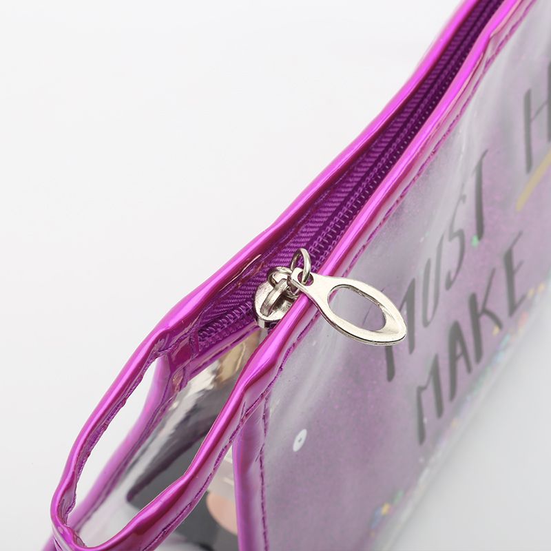 PVC流沙公文包可定制logo金粉拼接洗漱包防水化妆品收纳包详情图11