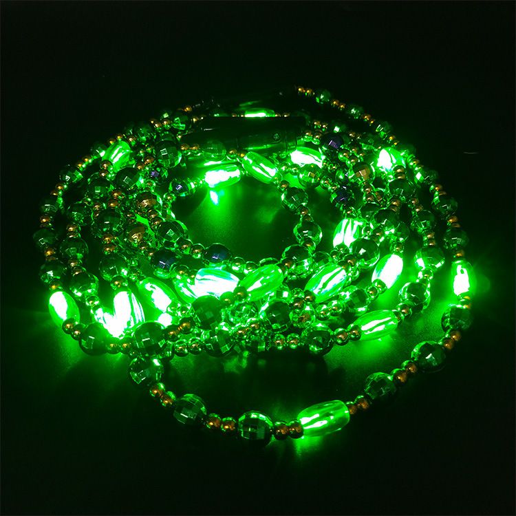 LED Christmas light necklace, seven-color flashing necklace, cheering event, round LED light bead chain detail image 9