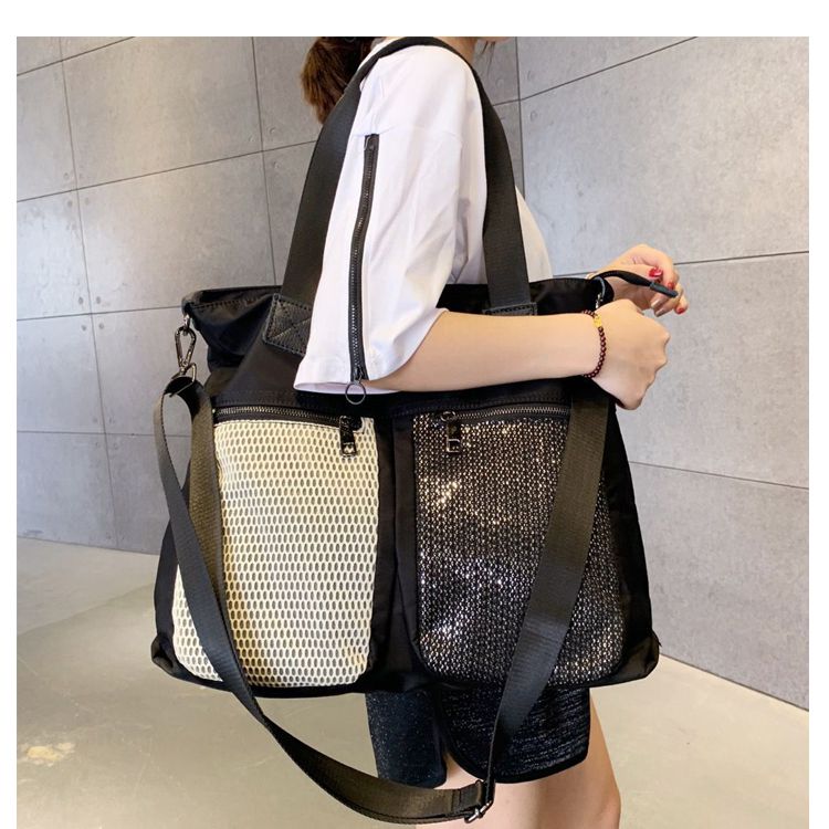 New single-shoulder bag, European and American fashionable women's bag, nylon bag, versatile and color-blocking crossbody bag, lightweight bag, shopping bag 06