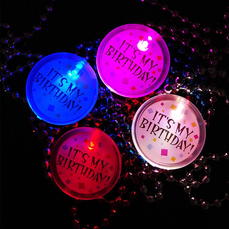 创意新款 LED亚克力胸章 珠链胸章 磨砂闪光多色