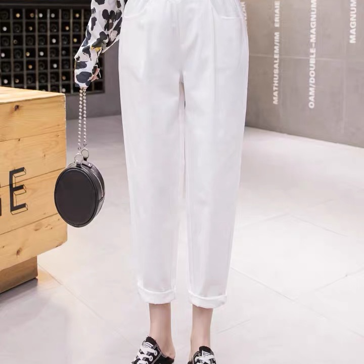 Grey sweatpants haren loose bunched pants autumn and winter high waist show skinny watch-pants trendy harbor taste casual nine minutes pants 5 thumbnail