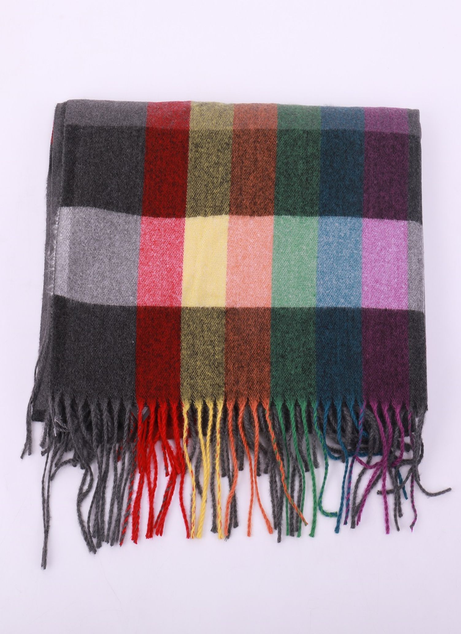 Yiwu Selection Bazaar rainbow scarf grey /46975