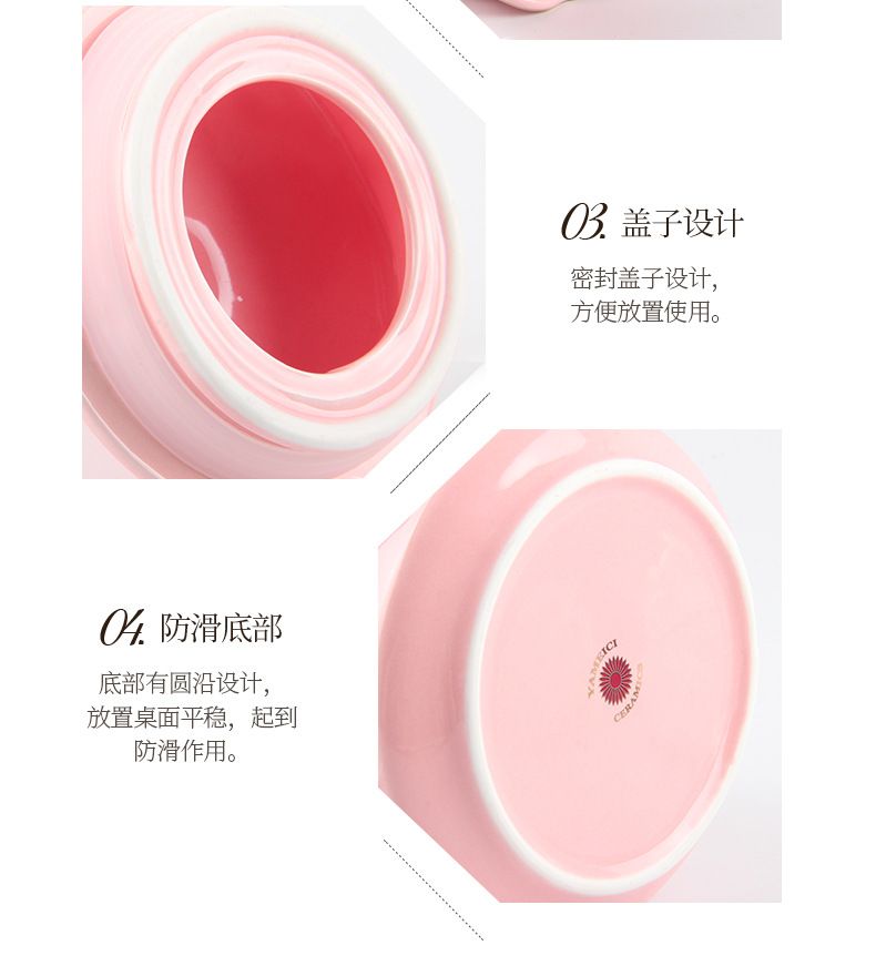 简欧陶瓷密封罐糖果茶叶罐五谷杂粮食物储存罐礼品日用百货两个装详情图3