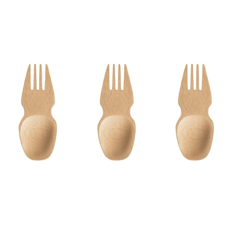 Amazon Children's Fork Spoon Set Western Tableware Fork Spoon One Bamboo Spork Specification drawing