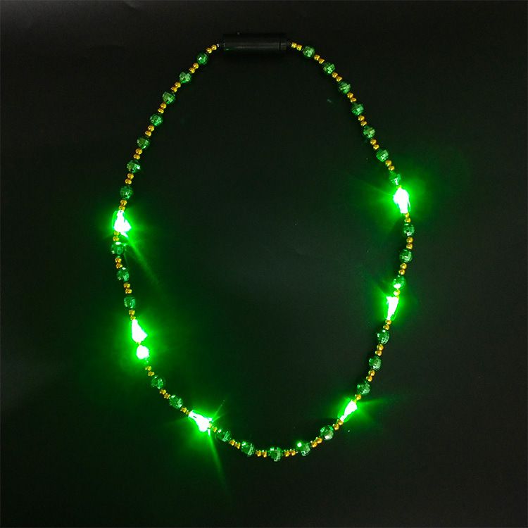 LED Christmas light necklace, seven-color flashing necklace, cheering event, round LED light bead chain detail image 6