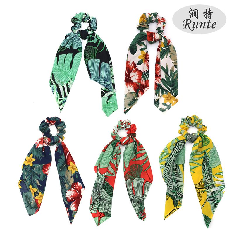 Wholesale of new cross-border European and American large intestine rings, ribbon hair bands, tassel ponytail scarves and women's hair accessories from the manufacturer detail image 1