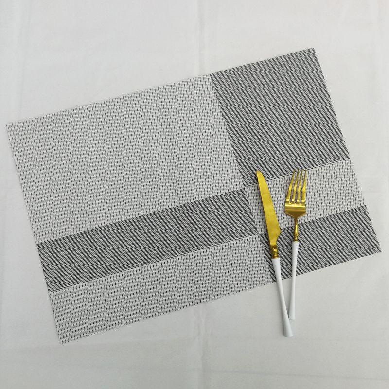 Simple Plaid Woven Texlin Placemat Pvc Placemat Hotel Thickened Insulation Non-Slip Placemat Factory Direct Sales details Picture