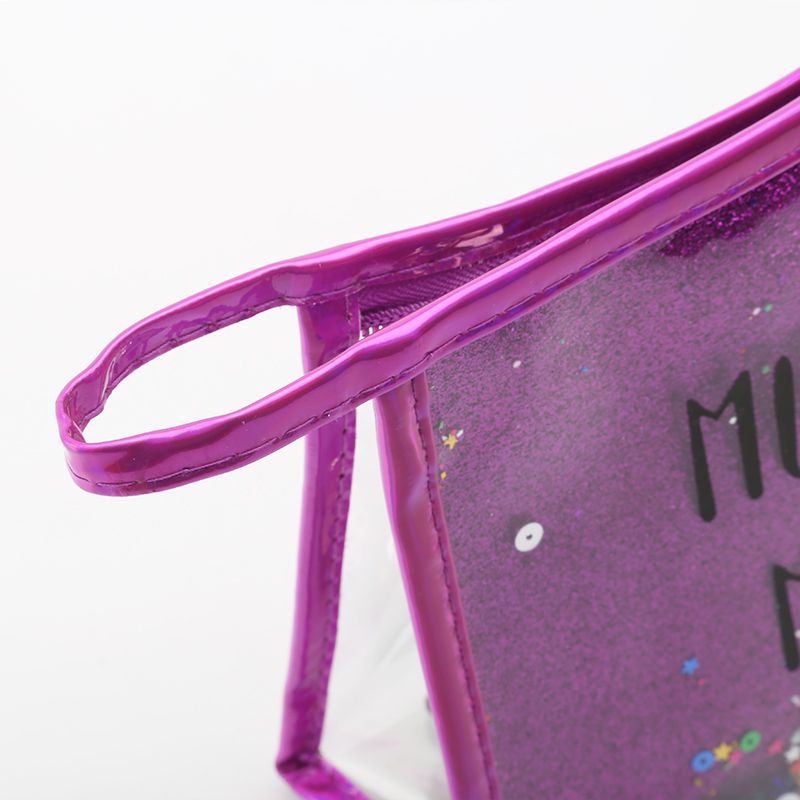 PVC流沙公文包可定制logo金粉拼接洗漱包防水化妆品收纳包详情图12