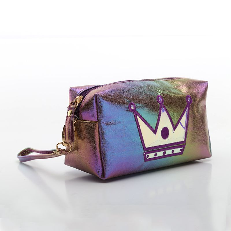 Phantom Color Crack Prince Bag, dazzling fabric makeup bag, hand-held storage bag detail image 8