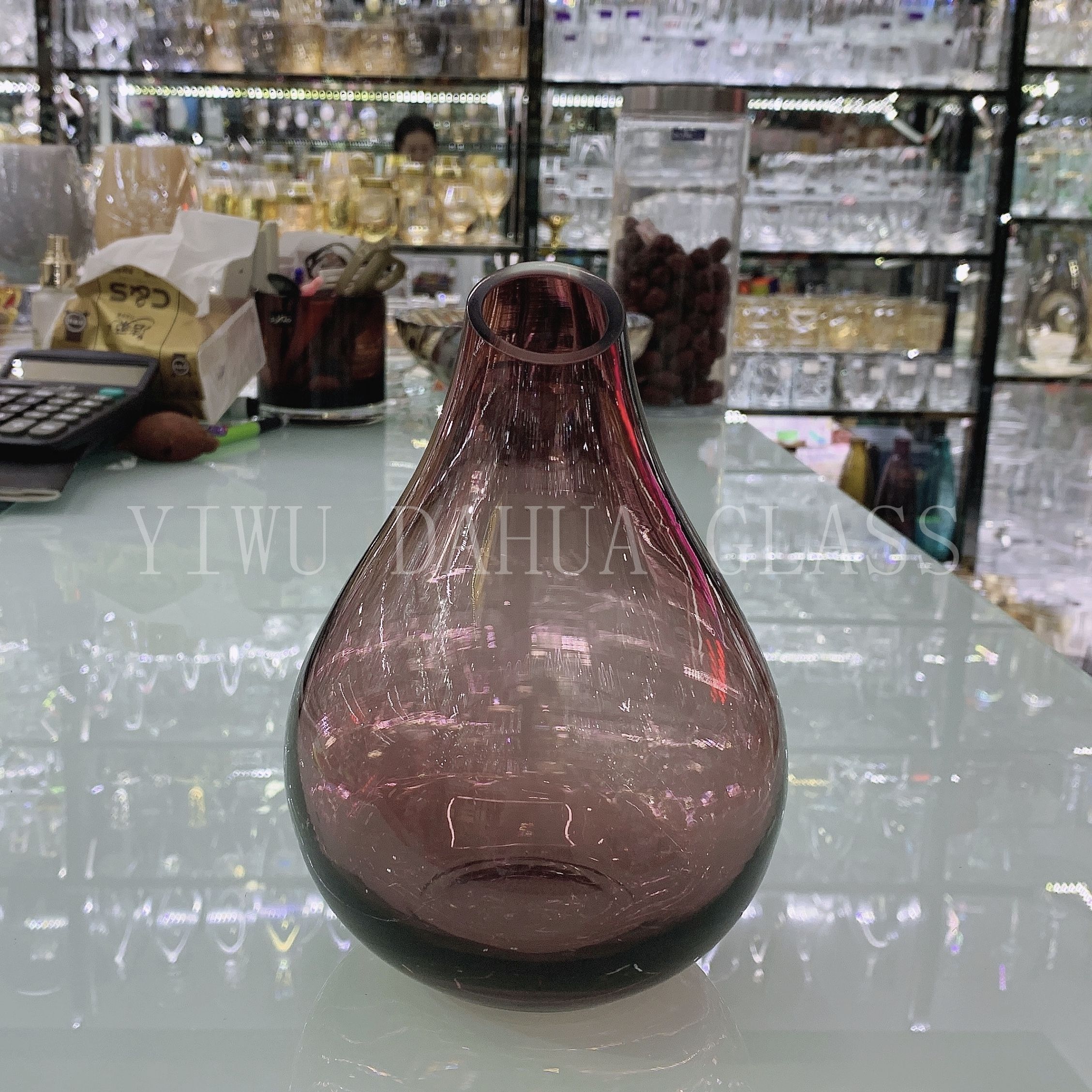 Multi-color vase with soft gradient tones in natural daylight