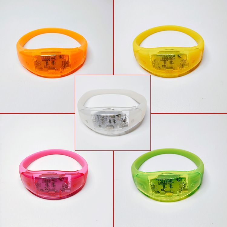硅胶手环 发光声控手环 LED发光手环 LED震动发光手镯详情图2
