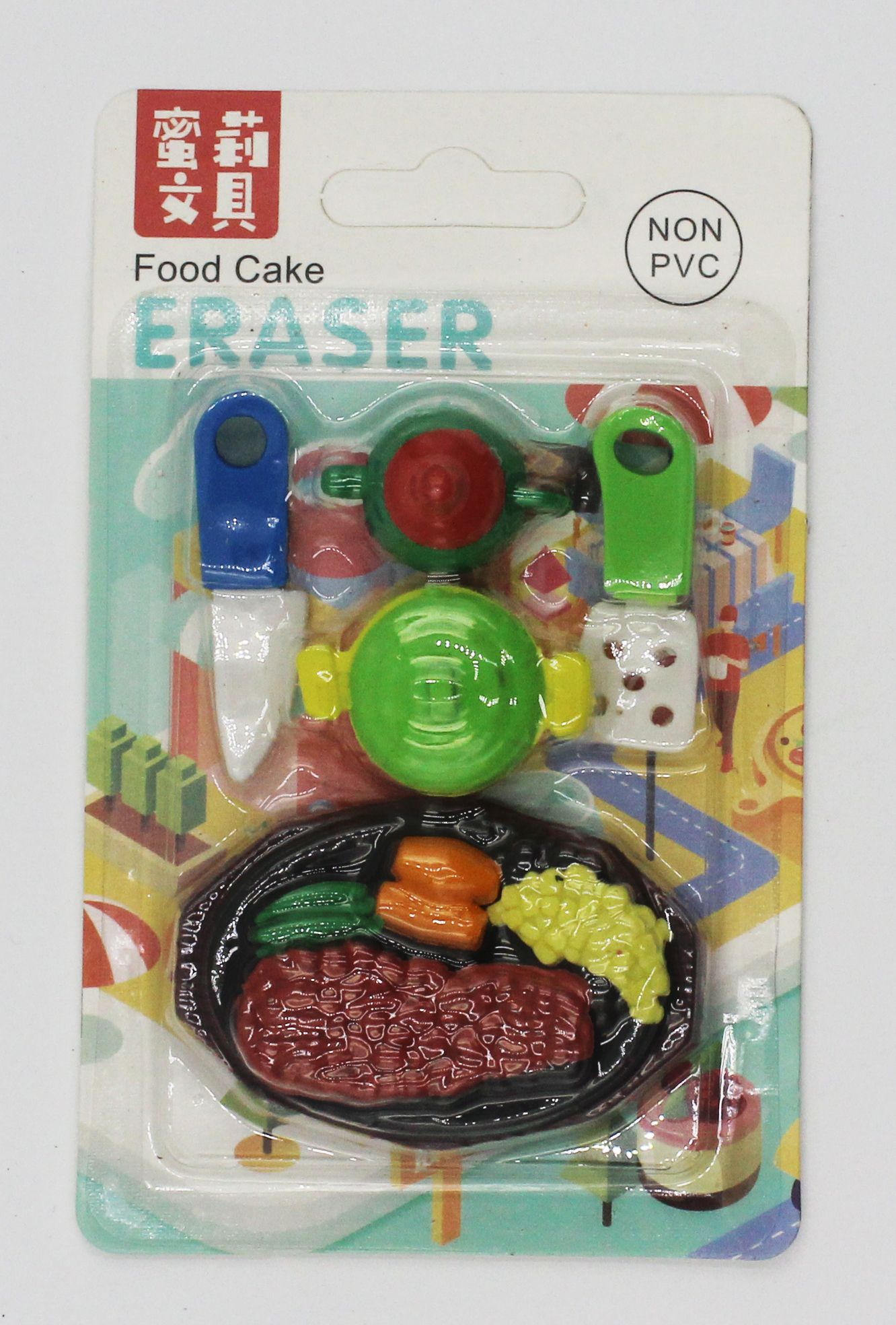 Xk-011造型橡皮牛排餐叉快餐茶壶等食品造型DIY可爱仿真橡皮擦细节图