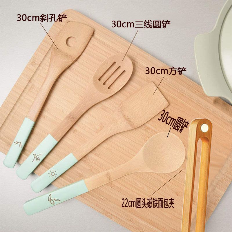亚马逊厨具 厨房用具套装 厨房用具创意 上漆竹铲 utensil set详情图3