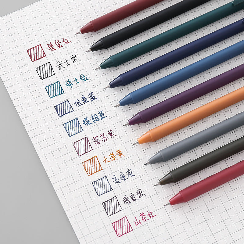 Creative retro color neutral pen Lovely Japanese students hand - account note-taking tool Morandi multi - color ballpoint pen details Picture