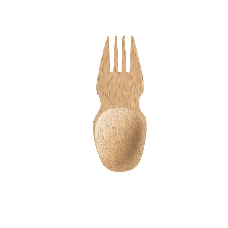 Amazon Children's Fork Spoon Set Western Tableware Fork Spoon One Bamboo Spork details Picture