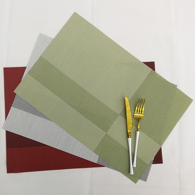 Simple Plaid Woven Texlin Placemat Pvc Placemat Hotel Thickened Insulation Non-Slip Placemat Factory Direct Sales full figure