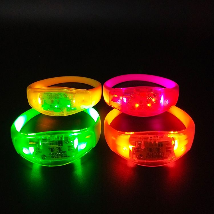 硅胶手环 发光声控手环 LED发光手环 LED震动发光手镯产品图