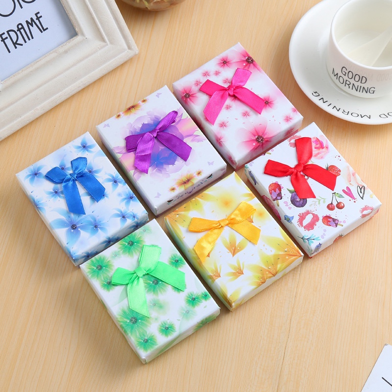 Manufacturers direct gift box jewelry box bow gift box jewelry box high-end gift box spot flowers