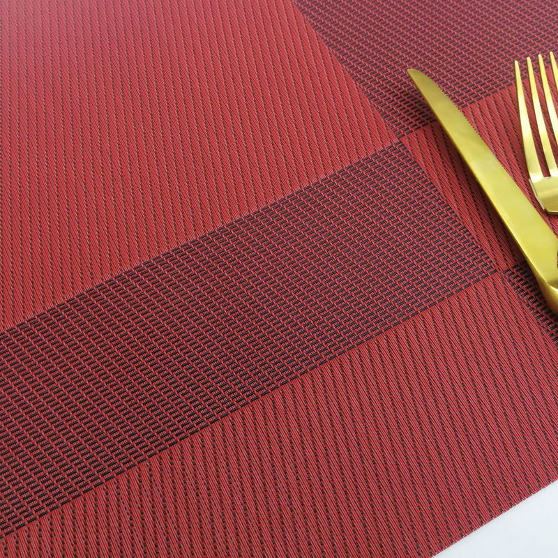 Simple Plaid Woven Texlin Placemat Pvc Placemat Hotel Thickened Insulation Non-Slip Placemat Factory Direct Sales undefined