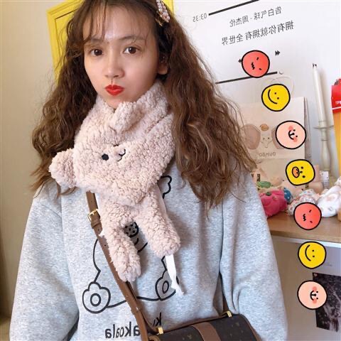 Embroidered Cartoon Scarf Item Picture