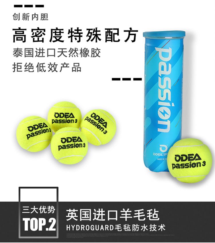 欧帝尔PASSION（激情）4个塑料筒装      专业比赛网球详情图1