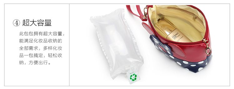 Classic European and American PU cosmetic bags, round dot bow hand-held bags, original manufacturer, cartoon handbags detail image 9