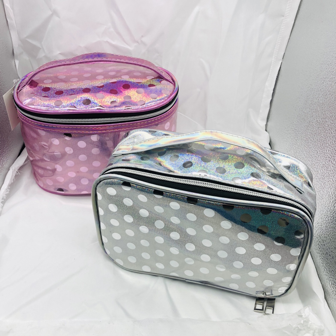 Laser dot bulk makeup bag thumbnail